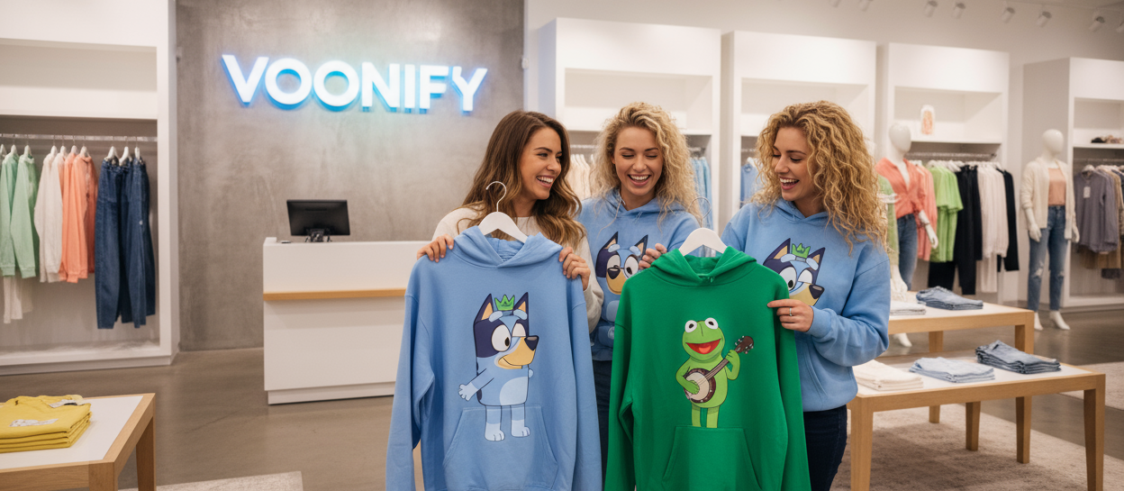 in the background write my brand name voonify